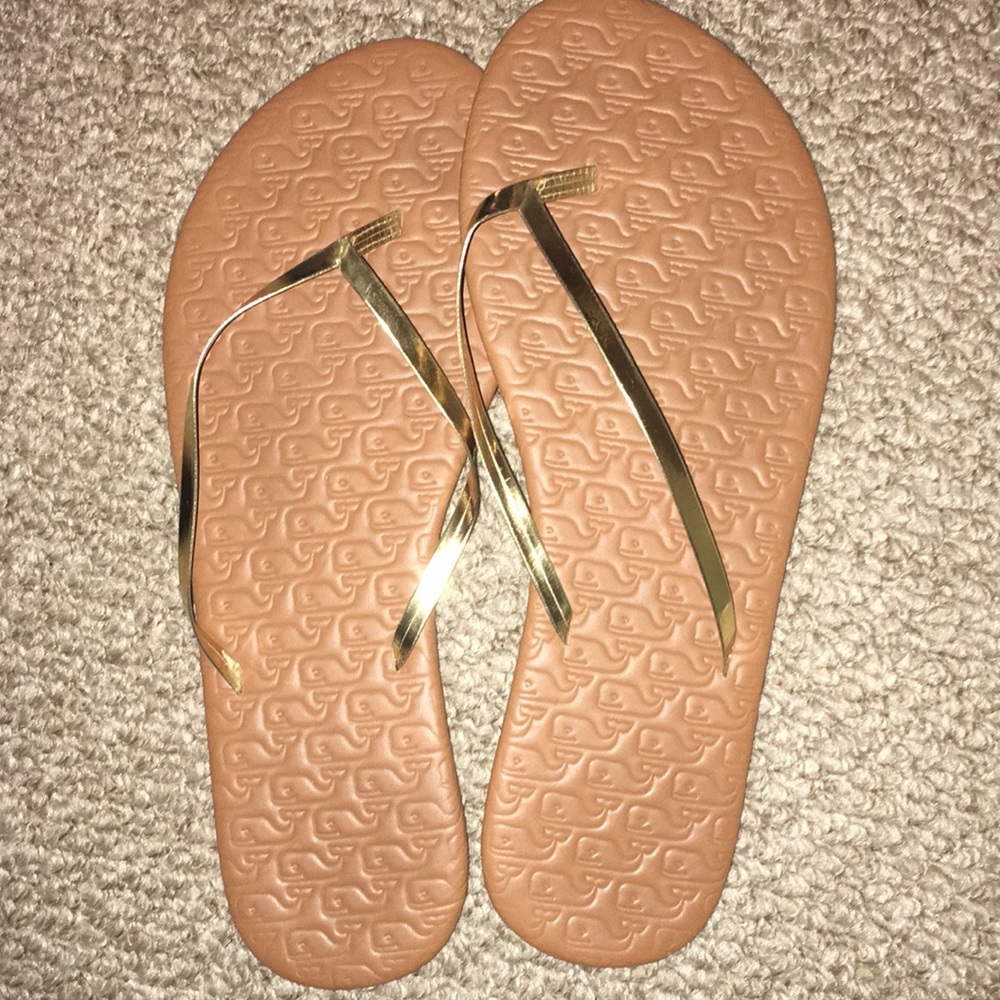 Gold vineyard flip flops